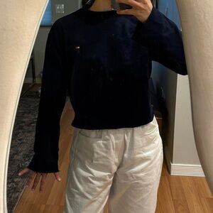 Tommy Hilfiger navy terry cloth long sleeve